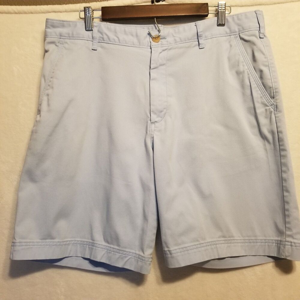 Izod Saltwater 36 Shorts Pastel Blue Twill 9in Inseam Preppy Academia Beach